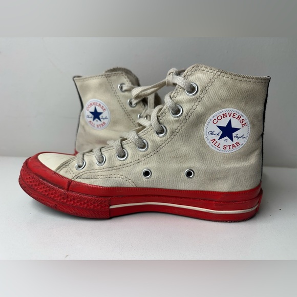 Comme des Garçons PLAY x Converse Chuck 70 High Tops Women’s US 6 Red Sole - Picture 5 of 10